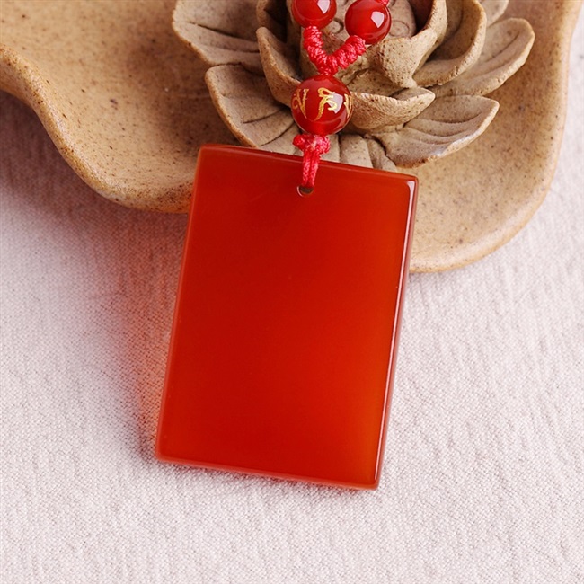 天然玉石红玛瑙吊坠平安玉佩无事牌平安项链男女款项坠挂件