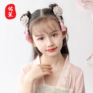 汉服头饰儿童流苏步摇发簪多古风超仙复古女孩唐装中国风古装发卡