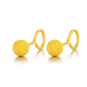 黄金耳钉老凤祥纯金弯钩