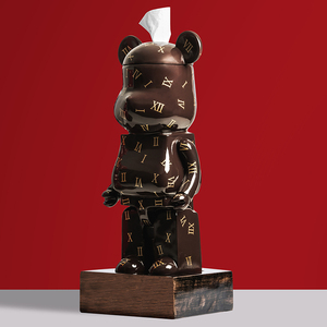 创意ins风潮熊纸巾盒家用客厅卫生间卷纸筒北欧简约可爱厕纸巾架