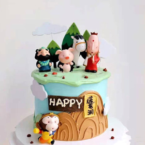 西游记蛋糕装饰q版唐僧师徒孙悟空八戒可爱玩偶摆件儿童创意装扮