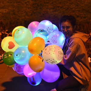网红发光气球儿童安全无毒摆摊环保无味夜市地摊卡通图案玩具带灯