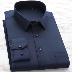 红豆长袖衬衫男春秋新款休闲商务免烫中老年男士大码宽松纯色衬衣