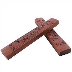 芬尚wf-zc-141文房四宝红木镇尺 八骏图浮雕镇尺 红瑰宝木镇纸精