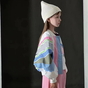 波拉韩国童装女童外套2024春秋儿童棒球服中大童宽松夹克衫短款潮