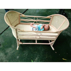 竹藤编婴儿床实木摇篮床老式摇窝新生儿宝宝摇摇床婴儿小摇蒌睡篮