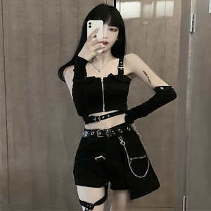 2021酷帅风女装套装酷飒爵士风格女酒吧蹦迪衣服欧美拽姐辣妹夏季