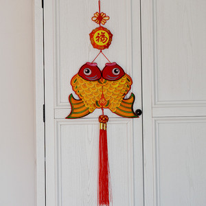 2022过年春节中国结大号双鱼鲤鱼挂件客厅门玄幻室内喜庆装饰布置