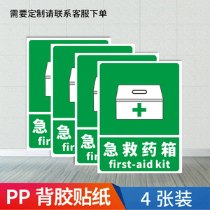 医药急救箱安全标识牌应急药品药箱医药箱十字标识标贴药品存放处