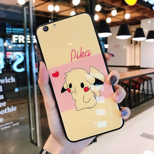 ins日韩卡通比卡丘oppoa59手机壳玻璃a39全包边防摔硅胶oppa情侣男女