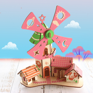 木质立体拼图女孩儿童小学生diy手工拼装模型积木制小房子玩具屋