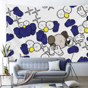 简约kaws卡通动漫时尚潮流挂毯主播背景布定制出租屋大号潮挂布