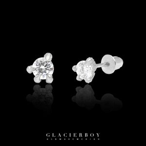 GLACIERBOY S925纯银小众设计龙爪满钻时尚个性美式潮流耳钉情侣
