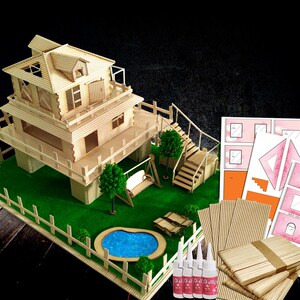 物品手工制作冰棍棒条木工diy材料包拼装摆件房子模型成品hahagen