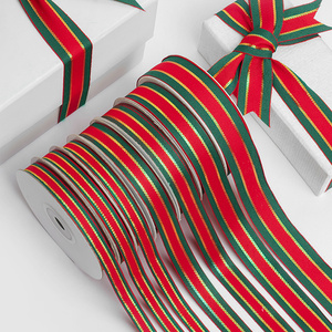 卓彩 圣诞节礼物礼品包装圣诞丝带新年装饰彩带金边红绿花束缎带