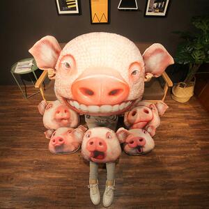 仿真猪头抱枕