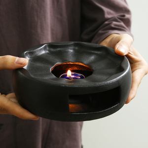 日式蜡烛煮茶炉功夫茶具配件碳炉煮茶器茶壶承加热保温底座温茶器