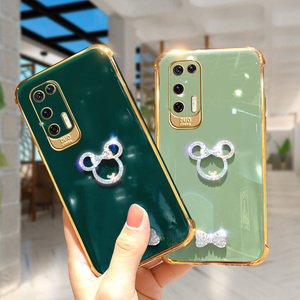 华为p40手机壳hwp40潮牌ana-an00软边p四十四角防摔huaweip40电镀金边