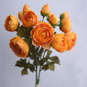 复古多头油画茶玫仿真花假花欧式玫瑰绢花高品质餐桌客厅摆件花束