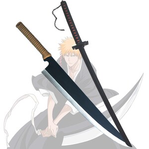 死神黑崎一护始解斩月 天锁斩月 pu橡胶动漫安全玩具刀剑 武器