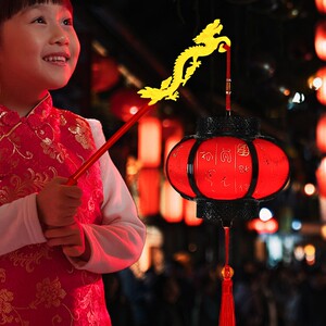 元宵节正月十五过年儿童手提灯笼玩具幼儿园发光手工手持中式仿古