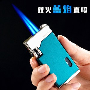 中邦充气打火机防风蓝焰双直冲可视气仓网红创意老式砂轮个性送礼