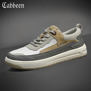 cabbeen/卡宾男鞋2021新款春季韩版百搭潮流休闲板鞋复古拼接潮鞋