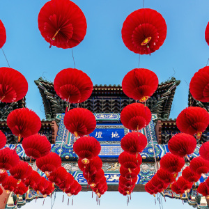 蜂窝小灯笼挂饰新年喜庆装饰过年春节户外防水大红连串幼儿园派对