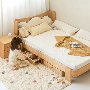 异果酱考拉床实木儿童床女孩床实木床单人床男孩儿童房1米2小床