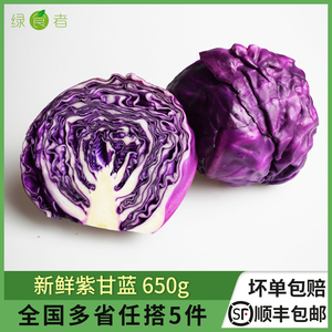 绿食者 新鲜紫甘蓝650g 紫包菜紫椰菜 轻食沙拉蔬菜西餐食材