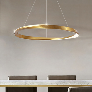 松伟幸运环卧室吊灯后现代艺术环形书房吊灯极简轻奢单环餐厅吊灯