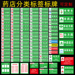 药品分类牌药店分类医院药店标识标志牌标贴标签保健品不能替代药品