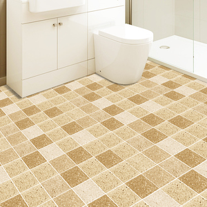 卫生间防水地贴自粘瓷砖地板砖防滑耐磨贴纸浴室地砖地面翻新改造