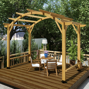 户外拱门花架子别墅庭院半圆形葡萄架碳化防腐实木长廊架阳台凉亭