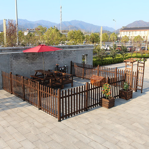 户外市政园林物业立柱杆围栏室外地面栏门白色篱笆院子隔离木栅栏