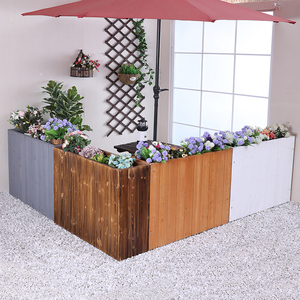 餐厅隔断花架户外花槽庭院防腐木栅栏围栏隔断花箱室外阳台花盆架