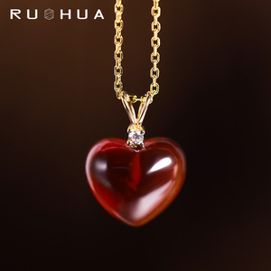 石榴石吊坠18k金