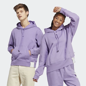 Adidas/阿迪达斯男士卫衣连帽衫运动休闲纯棉长袖春秋纯色紫色