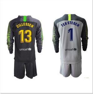 18-19巴萨守门员长袖足球服套装1号特尔施特根巴塞罗那球衣门将服