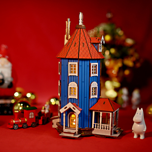 vipo姆明moomin木屋diy小屋手工房拼装拍拍夜灯艺术摆件 伟华生活