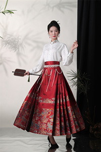 红色马面裙套装2023新款秋冬结婚女新中式喜服小个子国风订婚礼服