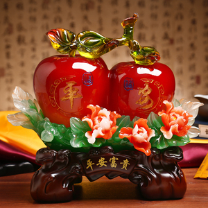 平安富贵家居装饰品摆件苹果乔迁现代中式客厅玄关电视柜酒柜送礼