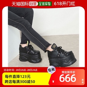 【日本直邮】Yosuke女士运动鞋黑色厚底时尚休闲百搭日常潮流
