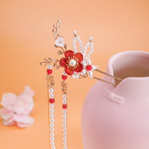 【梅花烙】钗子发簪古风发钗流苏步摇簪子汉服发饰复古宫廷头饰女