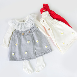 宝宝针织裙婴儿连衣裙纯棉裙女宝宝毛线裙洋气女童毛衣秋婴儿衣服