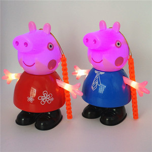 儿童手提灯笼玩具发光电动音乐卡通小猪佩琪奇宝宝新年元宵节花灯
