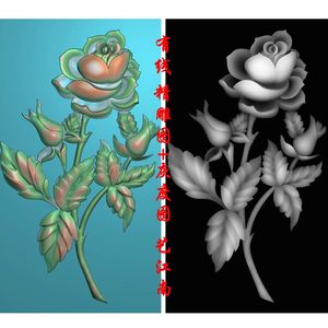 a1506玫瑰花浮雕精雕jdp灰度bmp格式玉雕木雕牙雕图