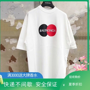 balenciaga巴黎世家 新款胸前双圈刺绣万事达字母logo短袖男t恤女