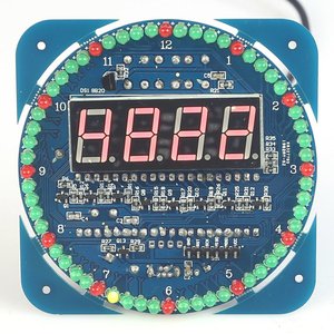旋转LED显示创意电子时钟 DS1302时钟电子表闹钟温度显示报警