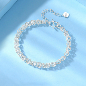 纯银凤尾手链女ins小众设计感生日礼物送女友老婆年轻情侣银手镯